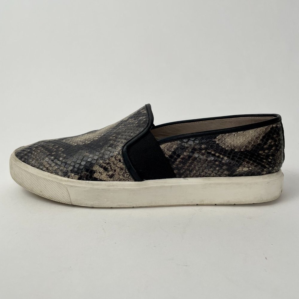 Vince Blair 5 Senegal Leather Snakeskin Print Slip On Shoes Loafers, Sz 8